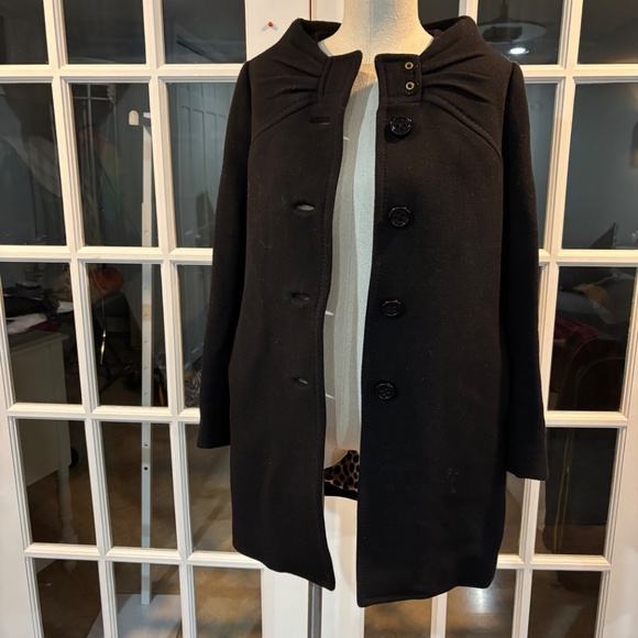 Kate Spade Etta Bow Wool Coat Sz 2 - Picture 5 of 10